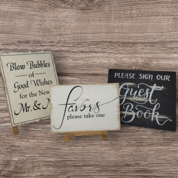 CUTE WEDDING SIGNS TO GO ON TABLES FROM HOBBY LOBBY - Picture 1 of 13